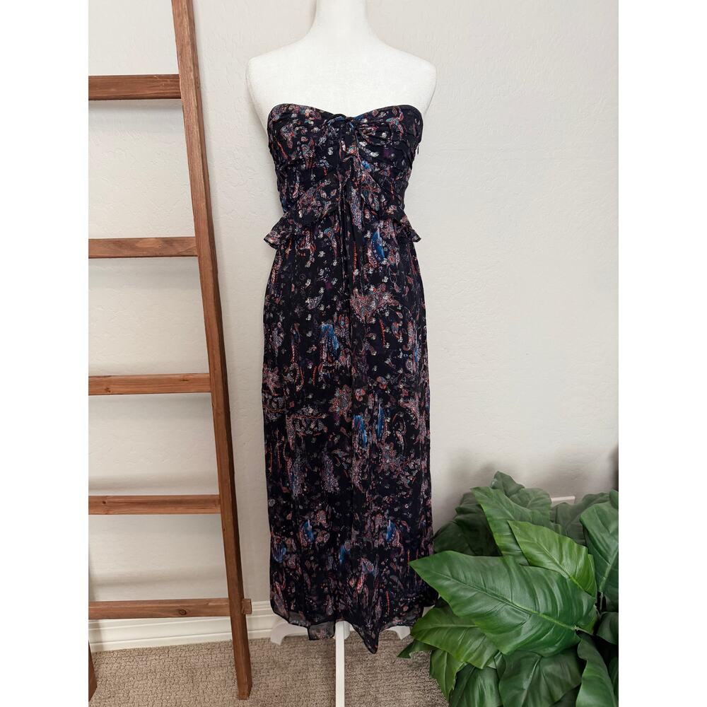 NWT - IRO Somov Paisley Lurex Jacquard Halter Midi Dress- size 36 - Picture 2 of 12